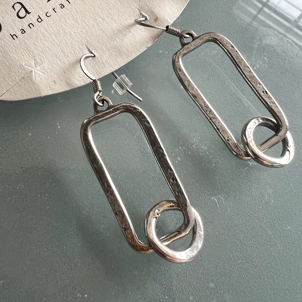 Danforth Silver Earrings Modern Rectangle